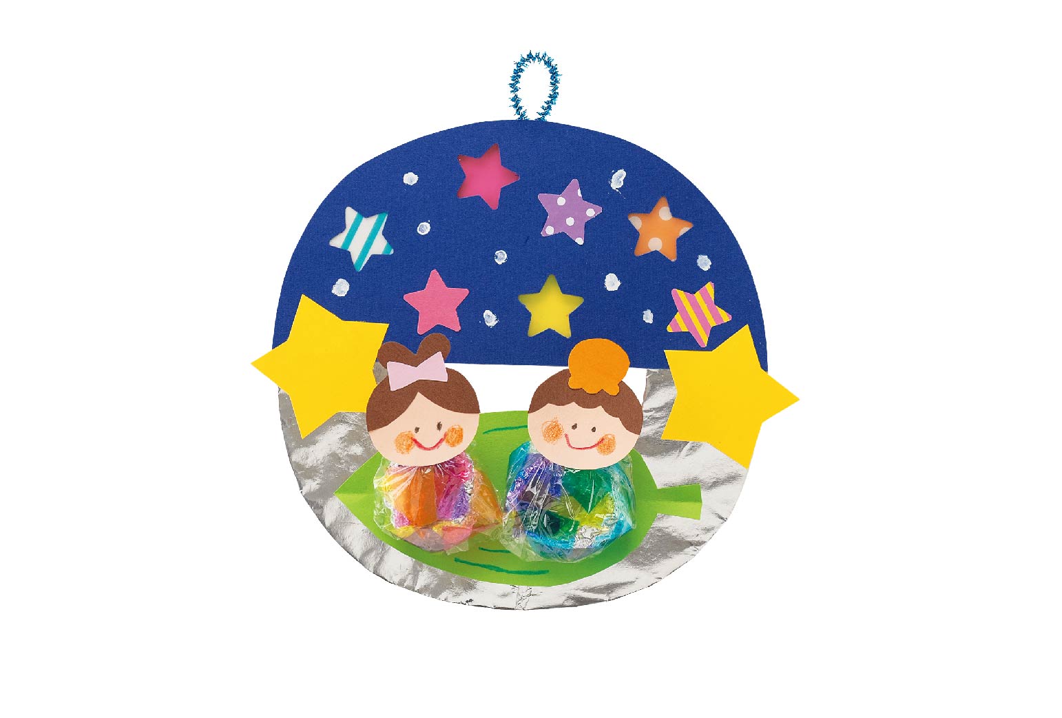 透ける星のキラキラ織姫・彦星