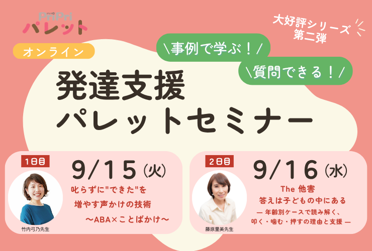 【事例で学ぶ！質問できる！】発達支援パレットセミナー2026 Autumn－ABA×ことばかけ／他害対応ー